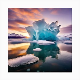 Iceberg At Sunset 8 Canvas Print