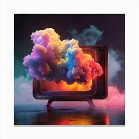 Tv In The Clouds 3 Canvas Print