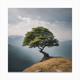 Lone Tree On A Hill 1 Canvas Print