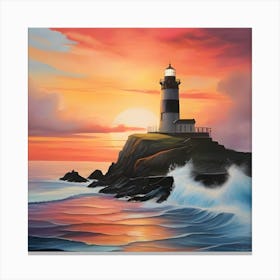 Sunset Lighthouse Canvas Print