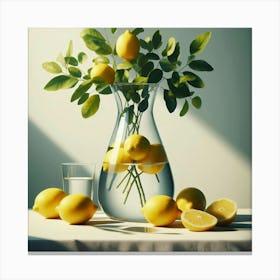 Lemons In A Vase 3 Canvas Print