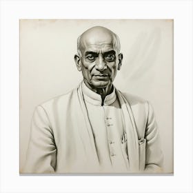 Chalk Painting Of Sardar Vallabhai Patel Canvas Print