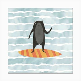 Surfboard Bear Canvas Print