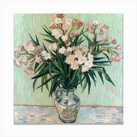 Pink Flowers In Vase Oleanders Vincent Van Gogh 5 Canvas Print