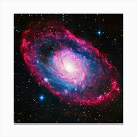 A Mesmerizing Spiral Galaxy Explosion Dappled In The Hues Of Pink And Red Celestial Bodies Transiti (4) Canvas Print