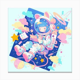 Kawaii Space Girl Canvas Print