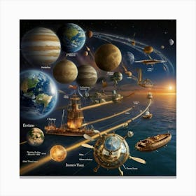 Planets In Space Canvas Print