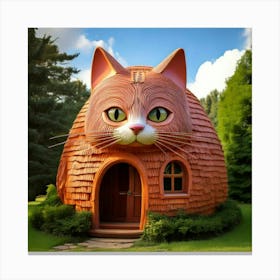 Firefly Whimsical Cat Shaped House With Playful Charm 65862 (2) Canvas Print