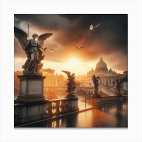 Angels On The Bridge Canvas Print