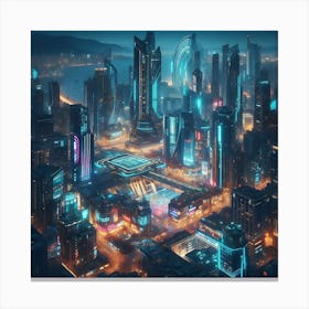 Neon Nexus 1 Canvas Print