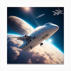 Spaceships In Space Canvas Print