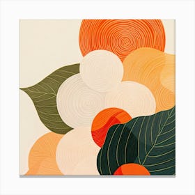 Orange And Green Leaves Canvas Print