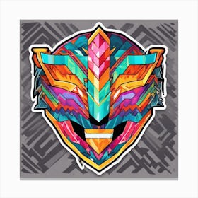 Vibrant Sticker Of A Herringbone Pattern Mask And Based On A Trend Setting Indie Game Canvas Print