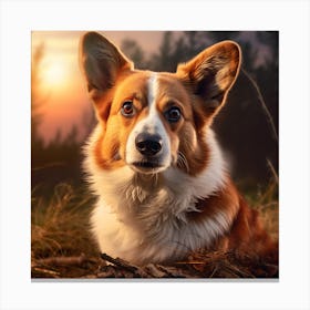Corgi Dog Portrait 1 Canvas Print