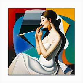 Woman in moment Canvas Print