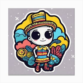 Colombian Festivities Sticker 2d Cute Fantasy Dreamy Vector Illustration 2d Flat Centered By (1) Canvas Print