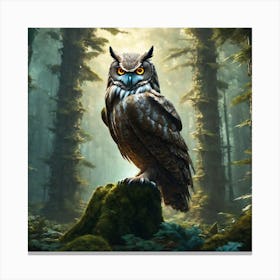 Owl In The Forest 46 Canvas Print