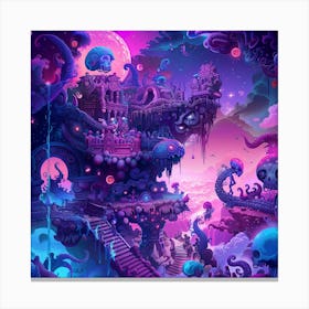 Octopus City 3 Canvas Print