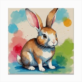 Watercolor Bunny Canvas Print