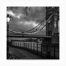 Tower Bridge In Black And White 1 Canvas Print