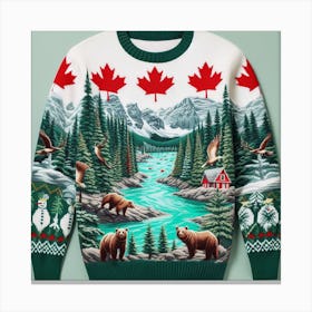 Bears In The Forest Sweater Canvas Print