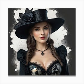 Lady In Black Canvas Print