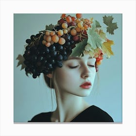 Grapes On A Girl'S Head Canvas Print