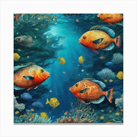 Tropical Fishes Canvas Print