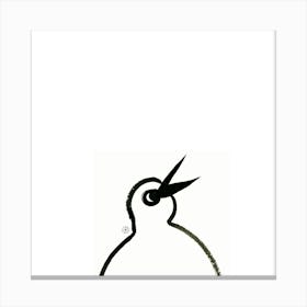 Angry Bird 3 - minimal ink black and white square Canvas Print