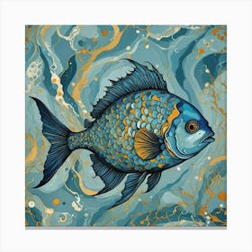 Blue Fish Canvas Print