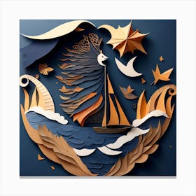 Paper art navy 10 Canvas Print