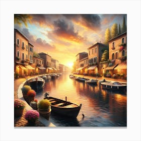 Venice At Sunset 2 Canvas Print