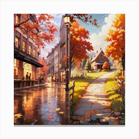 Autumn Street Canvas Print