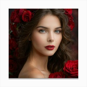 Feminine Full Profile Portrait Focuses On Her Dainty And Bold Features Her Eyes Cradle The Warm Hue Canvas Print