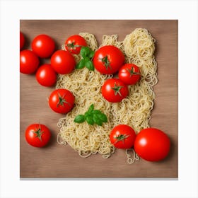 Italian Pasta And Tomatoes Canvas Print