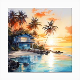 Sundown Serenity: Caribbean Dreams Canvas Print
