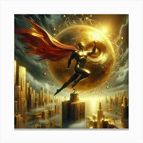 Superman In The Sky Canvas Print