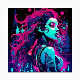 Girl In Neon Canvas Print