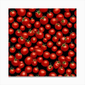 Red Tomatoes On Black Background 1 Canvas Print