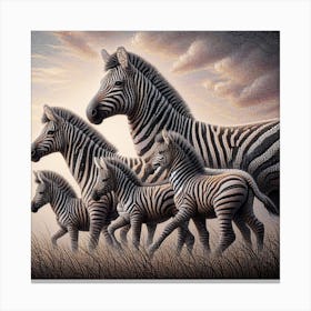 Herd of zebras 3 Canvas Print