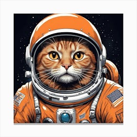 Astronaut Cat 17 Canvas Print