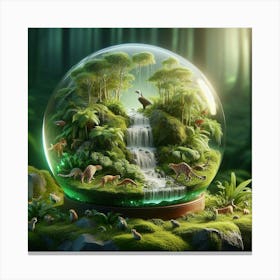 Glass Globe In The Forest Canvas Print