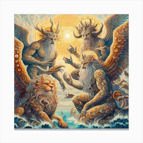 Four Living Creature Canvas Print