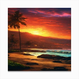 Sunset On The Beach 16 Canvas Print