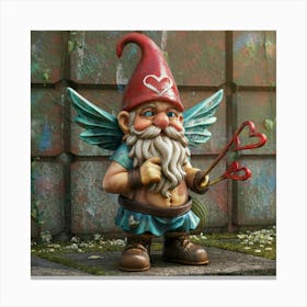 Cupid Gnome With Heart Canvas Print