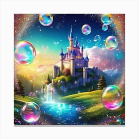 Cinderella Castle With Bubbles Canvas Print