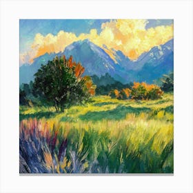 Sunset In The Mountains Canvas Print