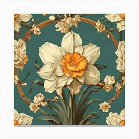 Aesthetic style, Large Narcissus flower 1 Canvas Print