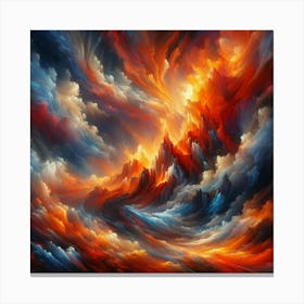 Volcanic Eruption Inspired With Fiery Colors (4) Canvas Print