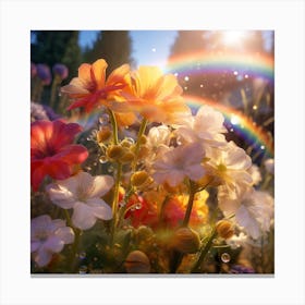 Rainbow In The Garden Canvas Print